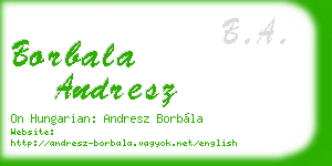 borbala andresz business card
